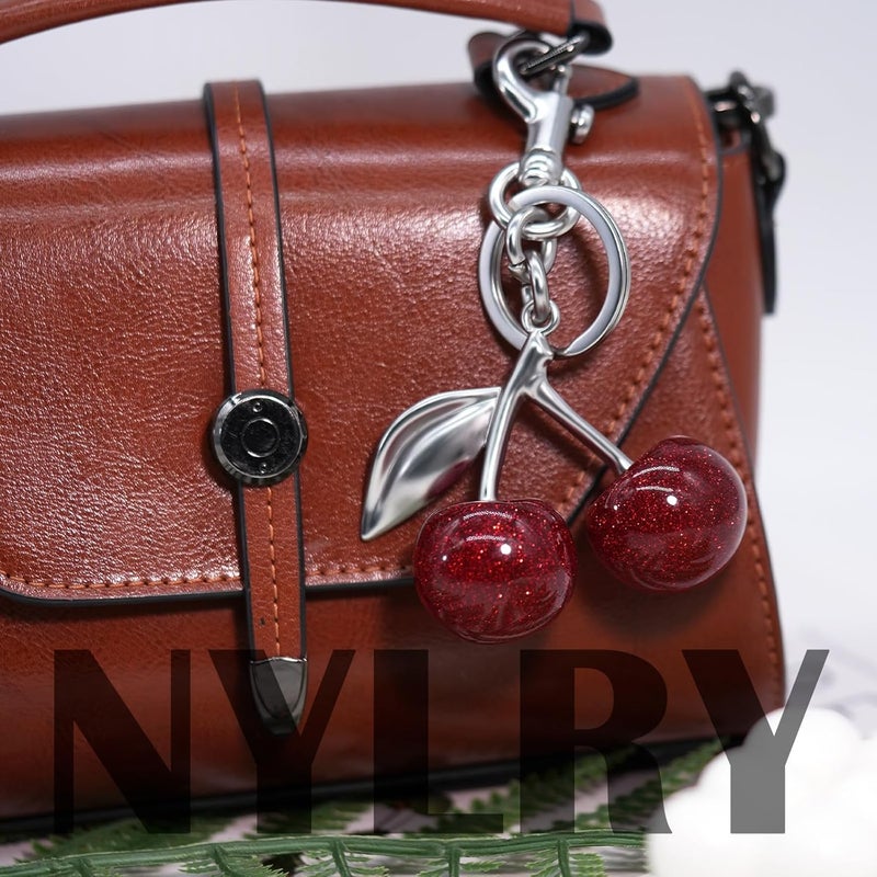 nylry Cherry Keychain & Bag Charm - Cute Cherry Accessories for Women - Gift - Image 5